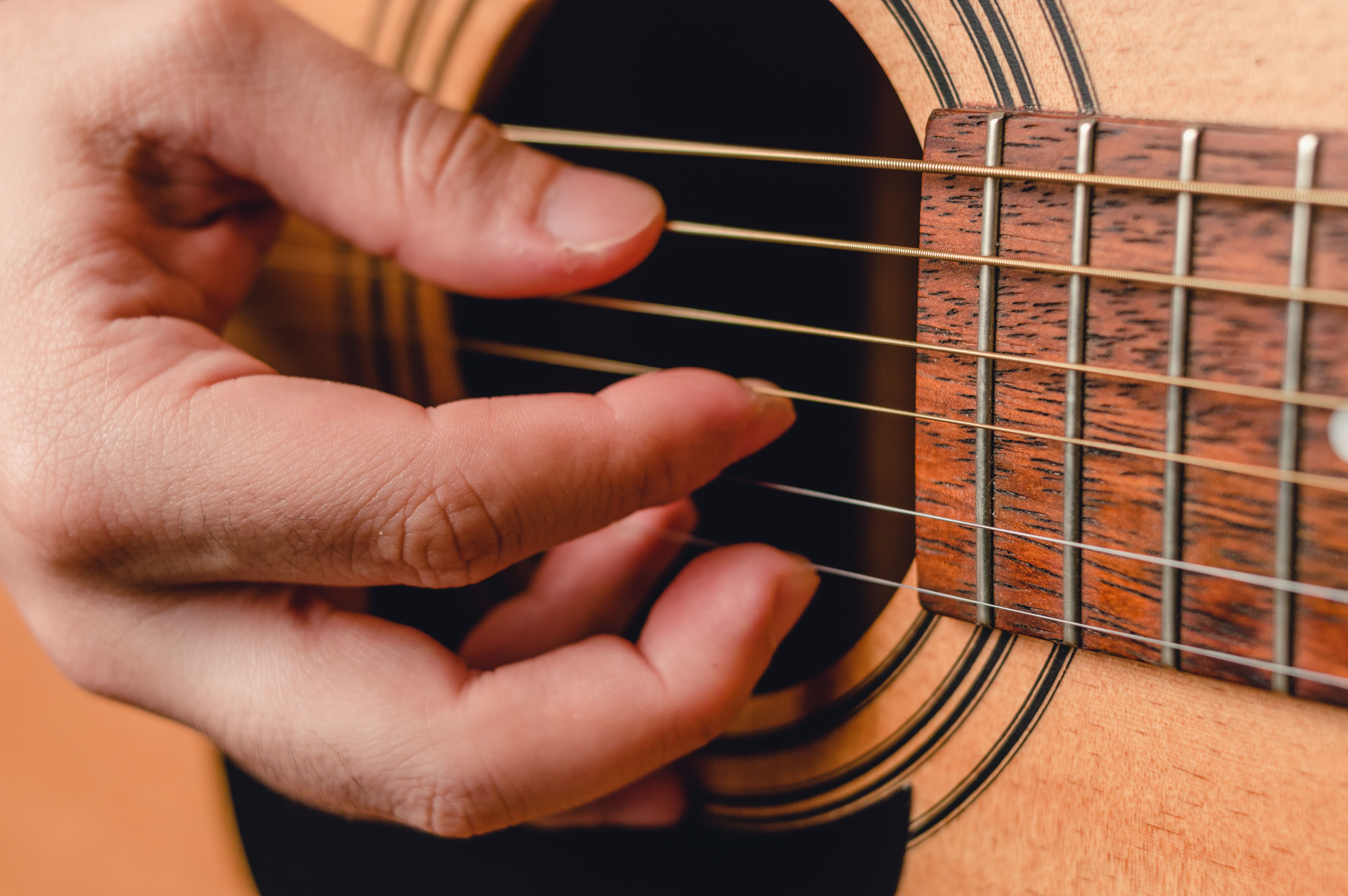 close up of acoustic guitar